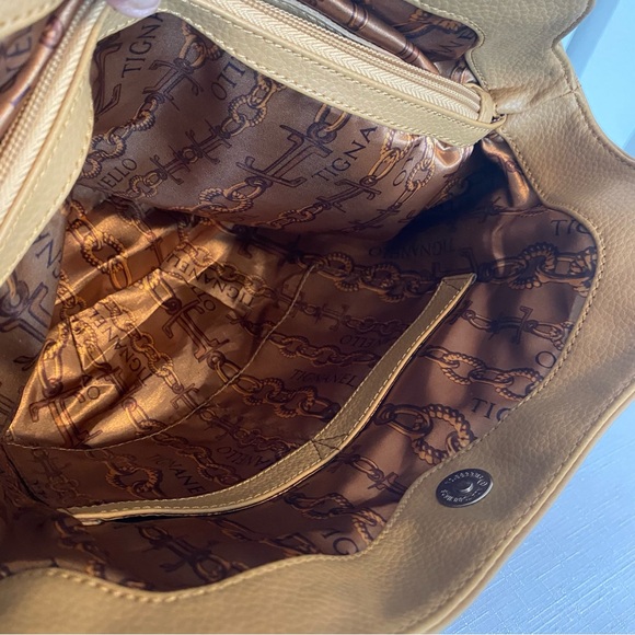 Tignanello Camel Tan Leather Double Handled Shoulder Bag - NWOT - Picture 12 of 15
